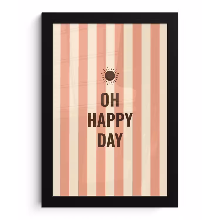 Poster met lijst - Quote - Zomer - Strepen — 1