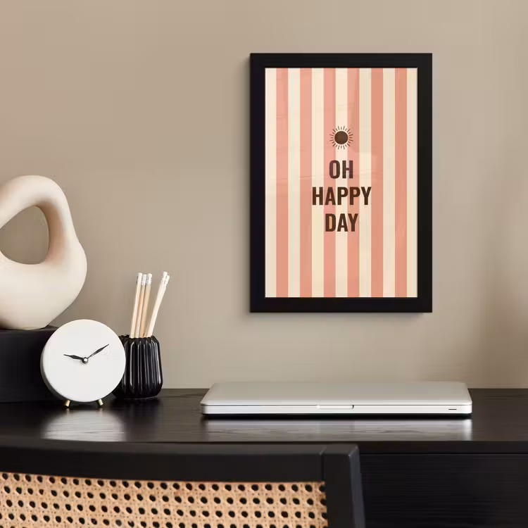Poster met lijst - Quote - Zomer - Strepen — 3