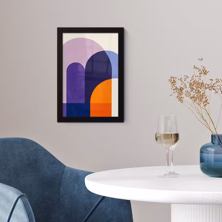 Poster met lijst - Vormen - Abstract - Grafisch - Oranje — 2