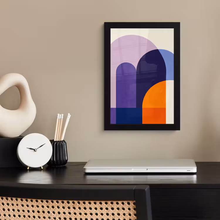 Poster met lijst - Vormen - Abstract - Grafisch - Oranje — 3