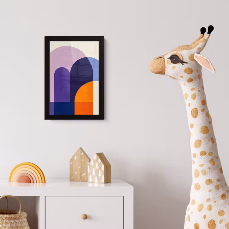 Poster met lijst - Vormen - Abstract - Grafisch - Oranje — 5