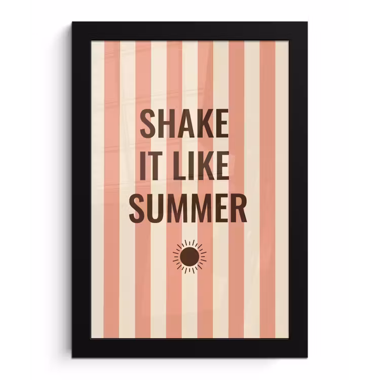 Poster met lijst - Zomer - Quote - Strepen — 1