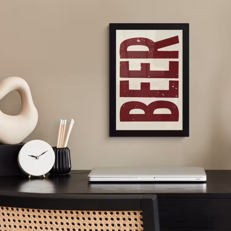 Poster met lijst - Japandi - Beer - Red - Retro — 3