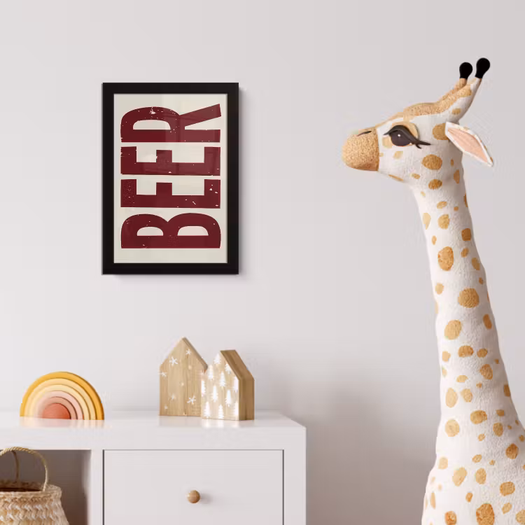 Poster met lijst - Japandi - Beer - Red - Retro — 5