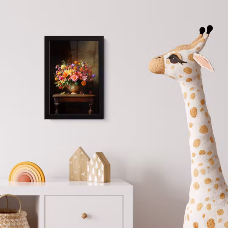 Poster met lijst - Kleuren - Boeket - Vaas - Hout — 5