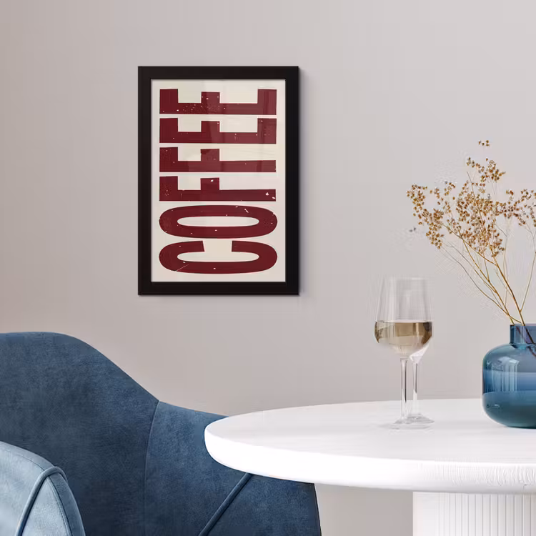 Poster met lijst - Koffie -Japandi - Rood - Vintage — 2