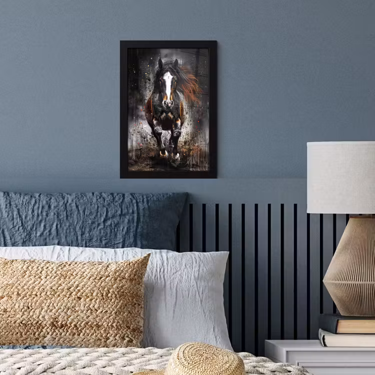 Poster met lijst - Paard - Dieren - Zwart - Luxe - Modern — 4