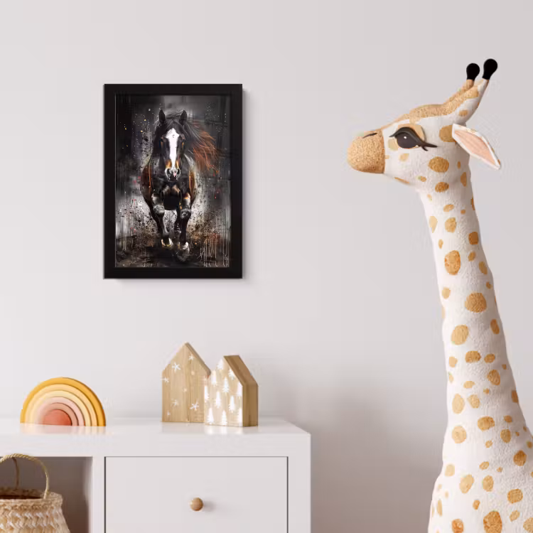 Poster met lijst - Paard - Dieren - Zwart - Luxe - Modern — 5