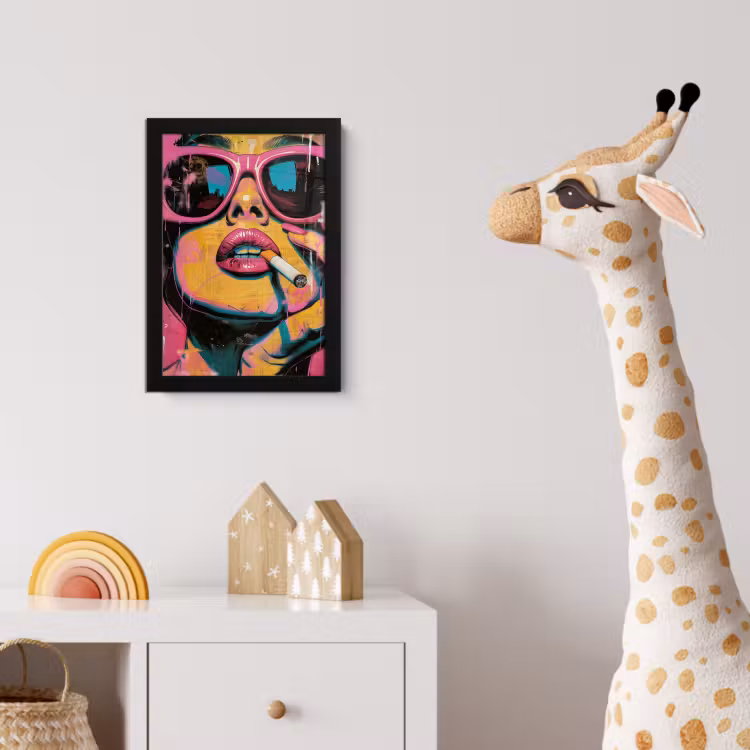 Poster met lijst - Portret - Vrouw - Abstract - Zonnebril — 5