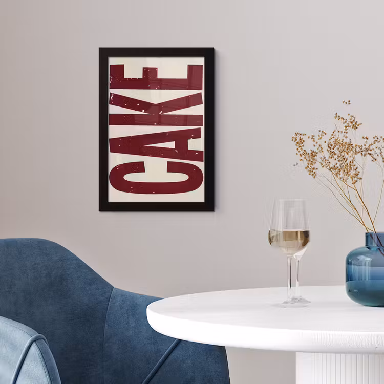Poster met lijst - Red - Cake - Decoratie - Eten — 2
