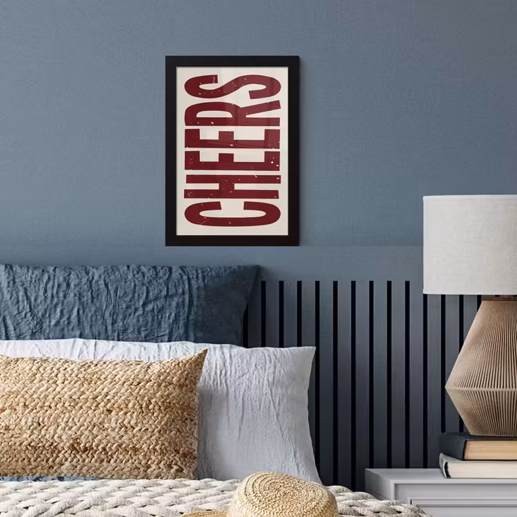 Poster met lijst - Red - Cheers - Decoratie - Beige — 4