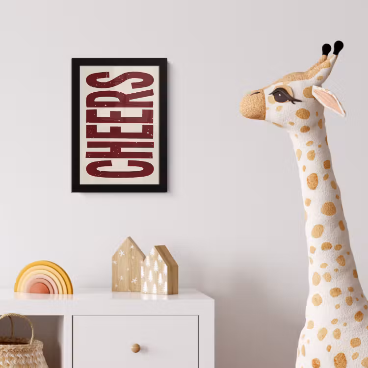 Poster met lijst - Red - Cheers - Decoratie - Beige — 5