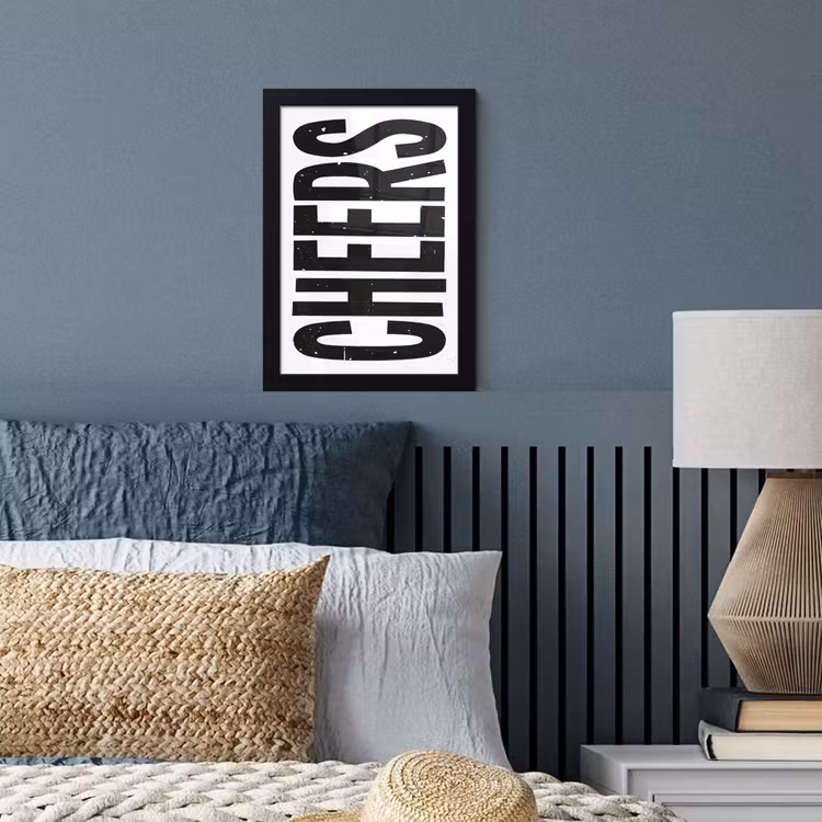 Poster met lijst - Retro - Cheers - Zwart - Decoratie — 4
