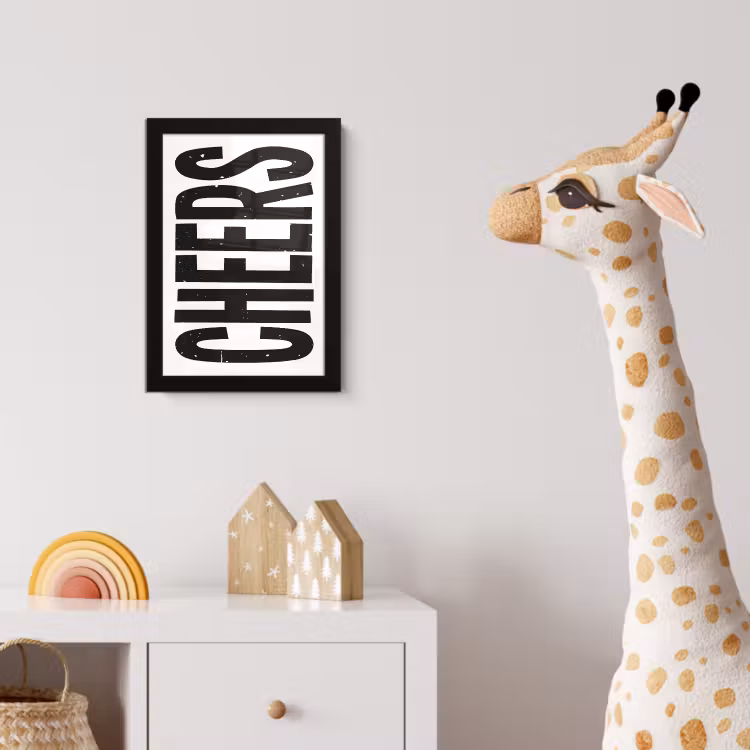 Poster met lijst - Retro - Cheers - Zwart - Decoratie — 5