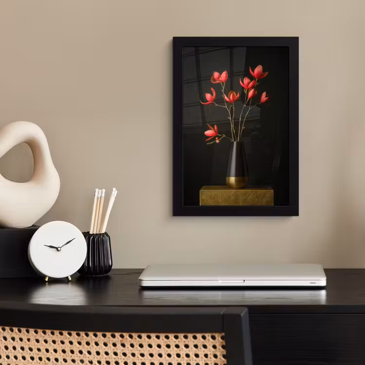 Poster met lijst - Rode - Bloemen - Vaas — 3