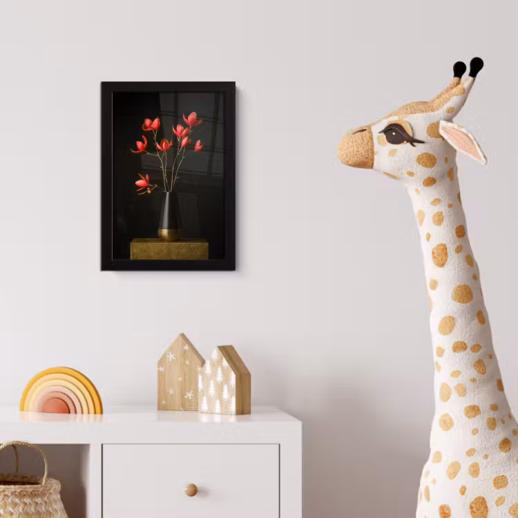 Poster met lijst - Rode - Bloemen - Vaas — 5