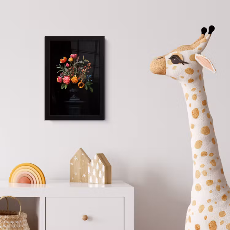 Poster met lijst - Tulpen - Bessen - Boeket - Vaas — 5