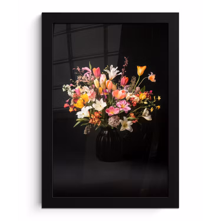 Poster met lijst - Vaas - Bloemen - Tulpen — 1