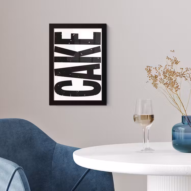Poster met lijst - Zwart - Cake - Eten - Decoratie — 2