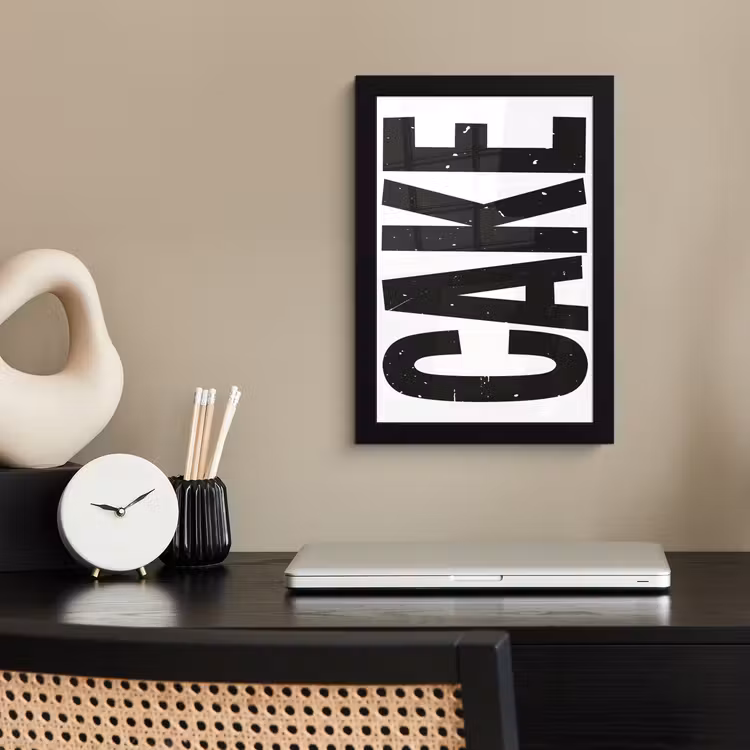 Poster met lijst - Zwart - Cake - Eten - Decoratie — 3