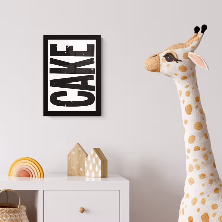 Poster met lijst - Zwart - Cake - Eten - Decoratie — 5
