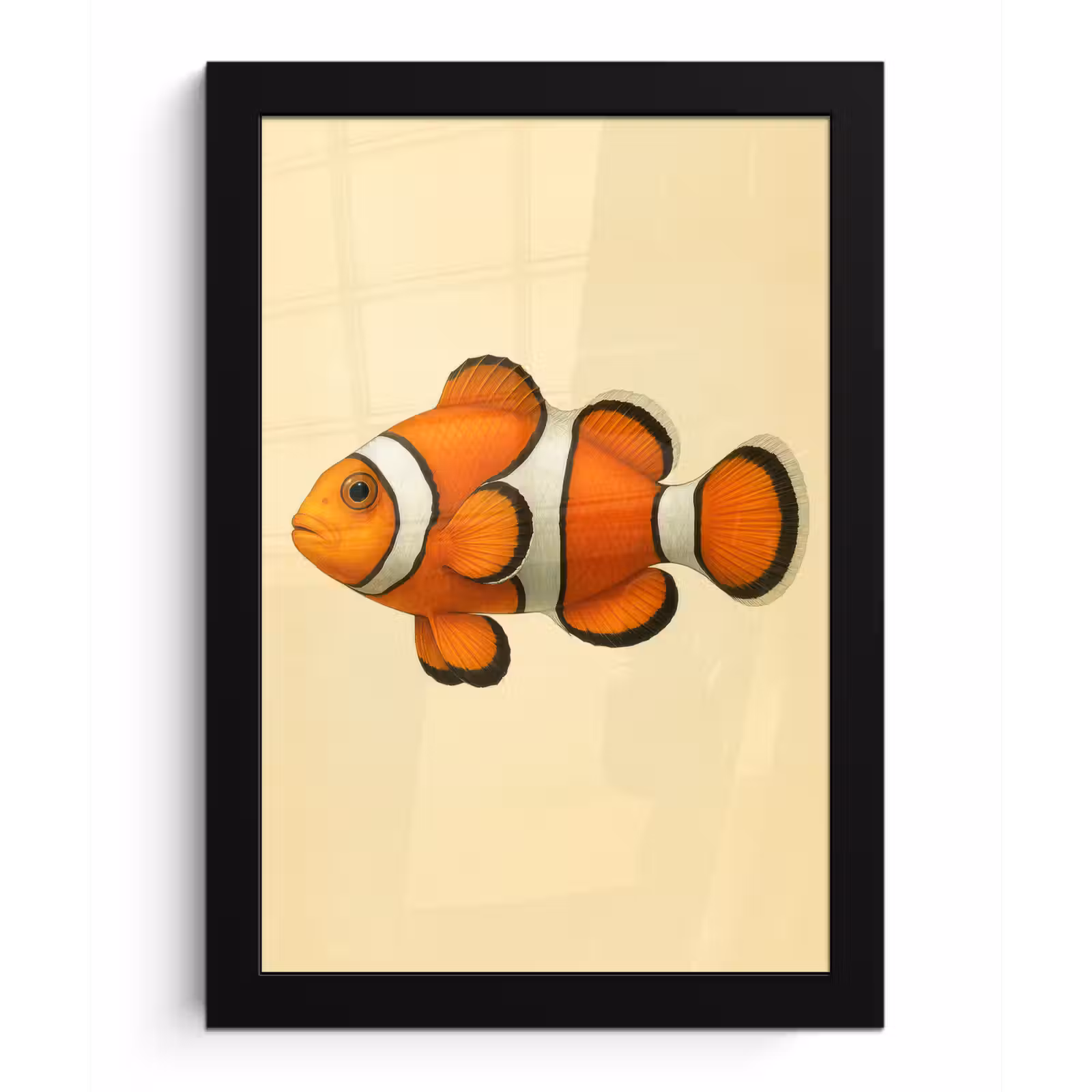 Poster met lijst - Vis - Oranje - Strepen — 1