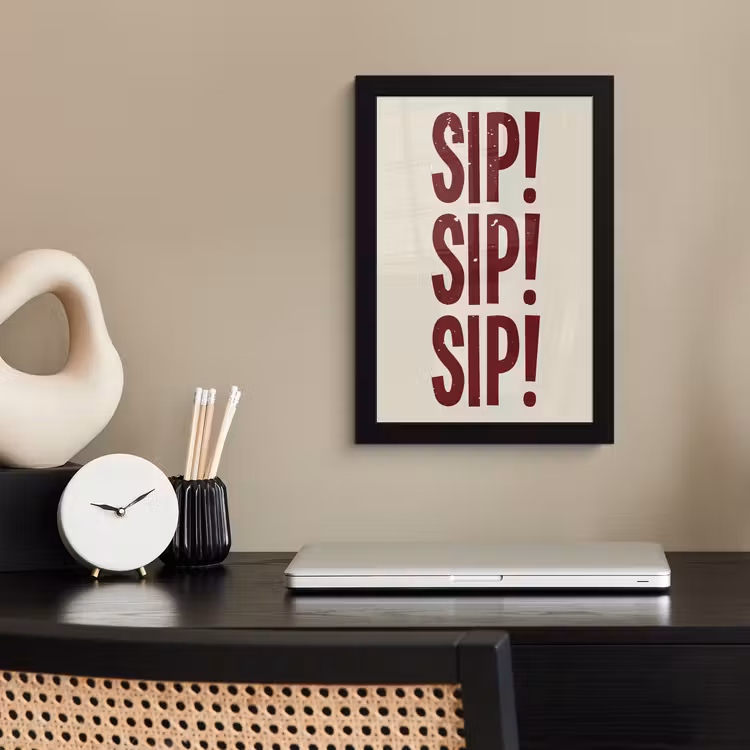 Poster met lijst - Japandi - Vintage - Decoratie - Rood — 3