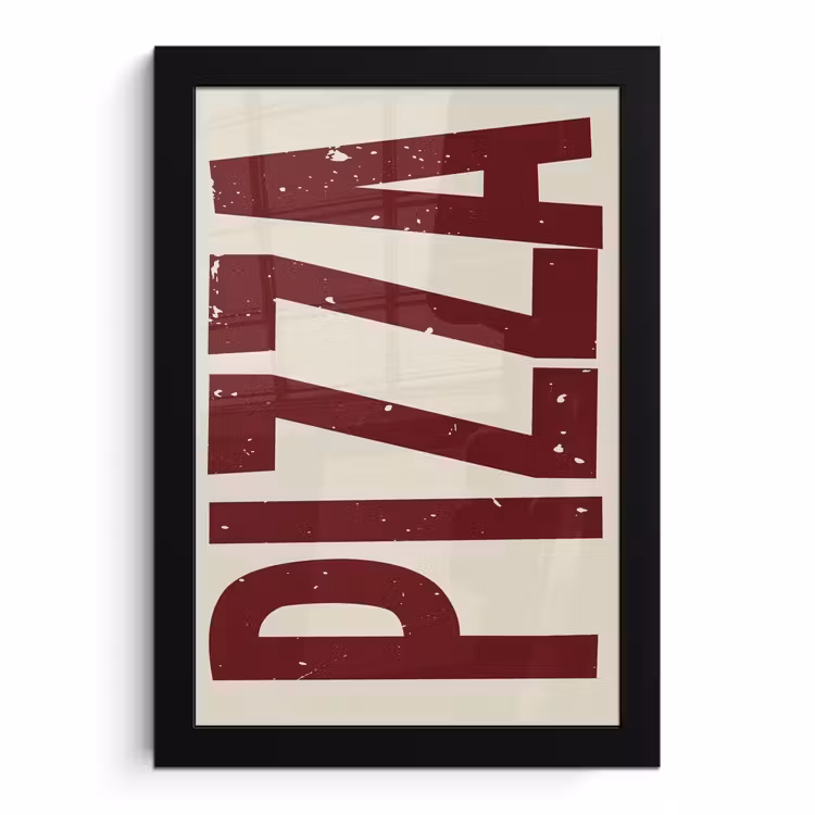 Poster met lijst - Pizza - Vintage - Decoratie - Japandi — 1