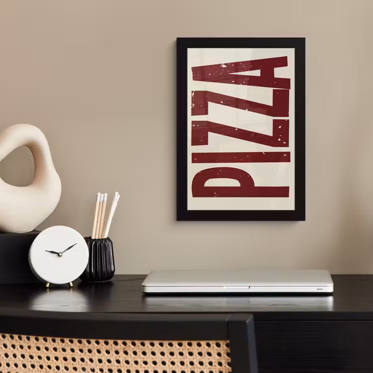 Poster met lijst - Pizza - Vintage - Decoratie - Japandi — 3