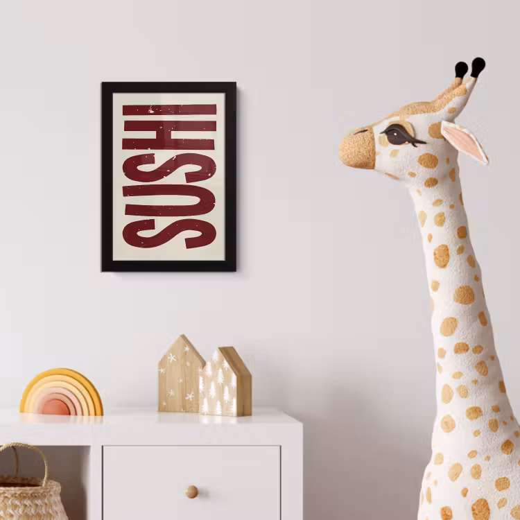 Poster met lijst - Sushi - Rood - Japandi - Decoratie — 5