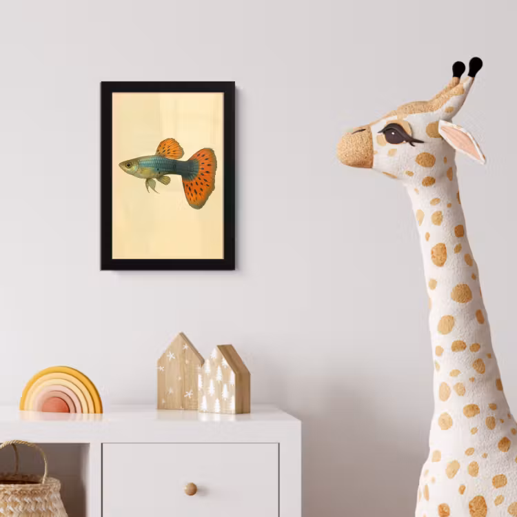 Poster met lijst - Vis - illustratie - Stippen - Oranje — 5