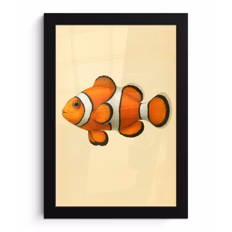 Poster met lijst - Vis - Oranje - Strepen — 1
