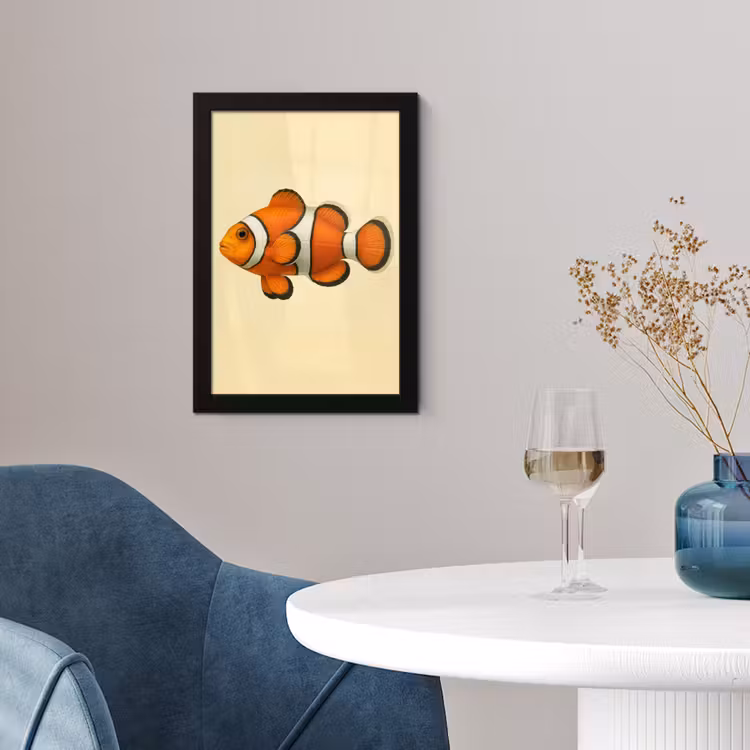 Poster met lijst - Vis - Oranje - Strepen — 2