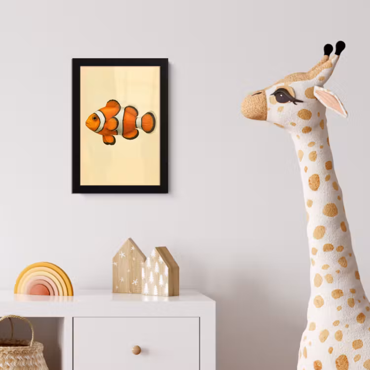 Poster met lijst - Vis - Oranje - Strepen — 5
