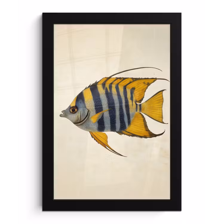 Poster met lijst - Vis - Sierlijk - Vinnen - Illustratie — 1