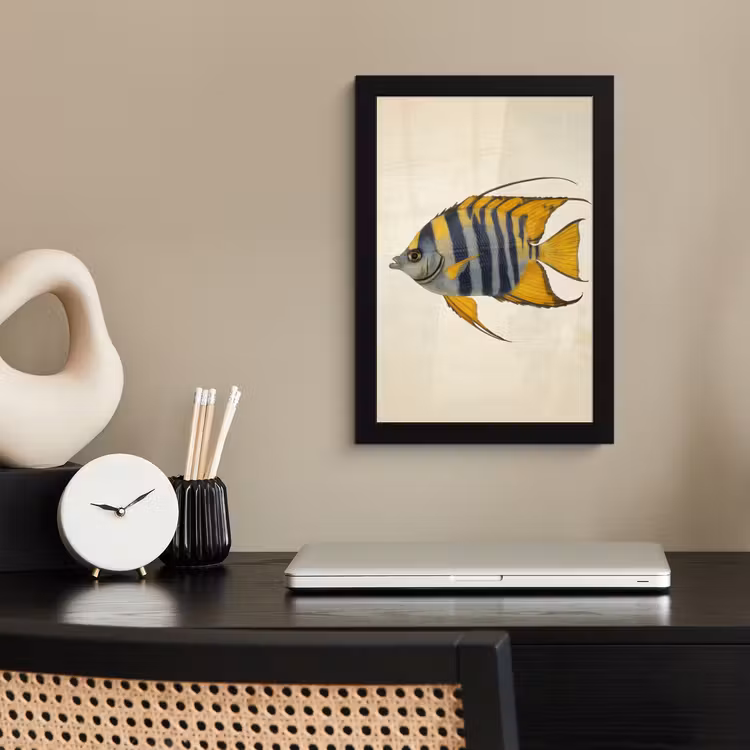 Poster met lijst - Vis - Sierlijk - Vinnen - Illustratie — 3