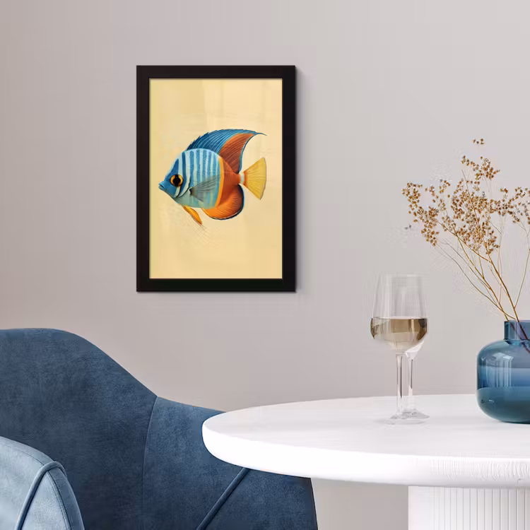 Poster met lijst - Vis - Vinnen - Blauw - Ogen — 2