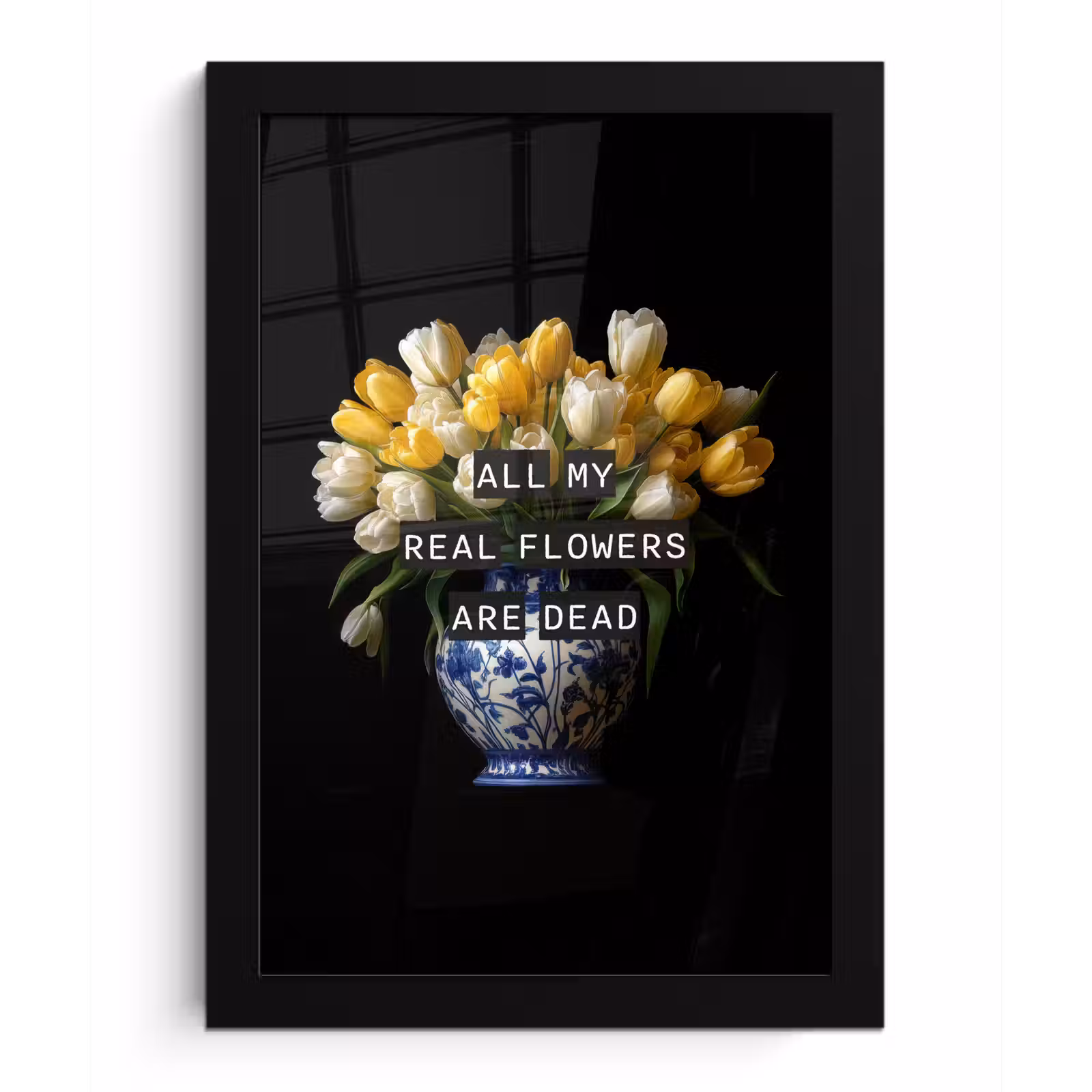 Poster met lijst - Quotes - Bloem - Tulp - Geel — 1