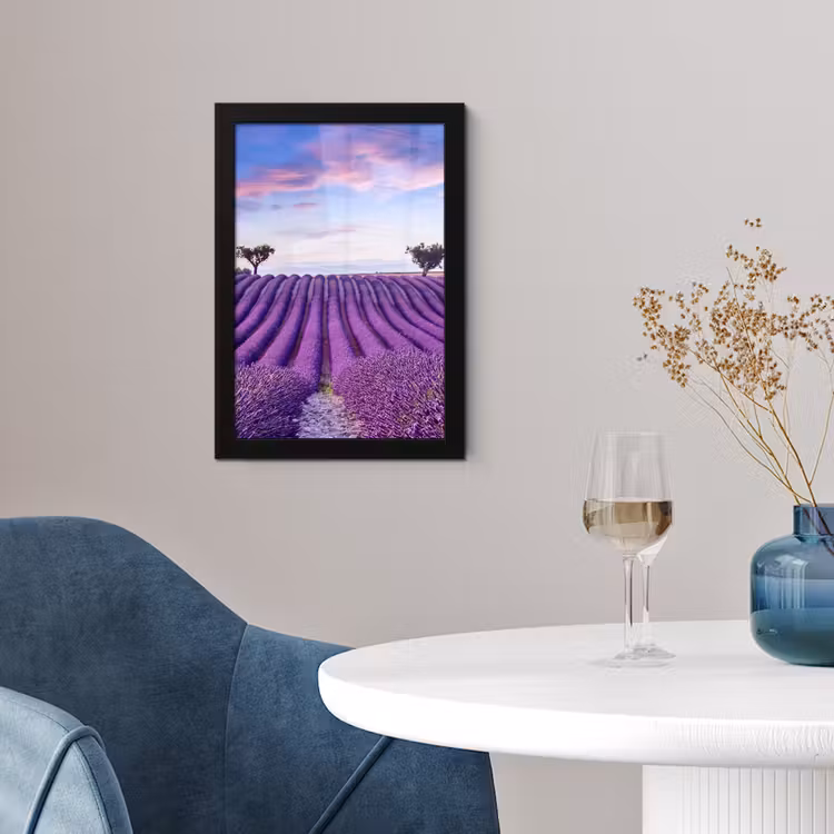 Poster met lijst - Lavendel - Natuur - Paars - Bomen - Bloemen — 2