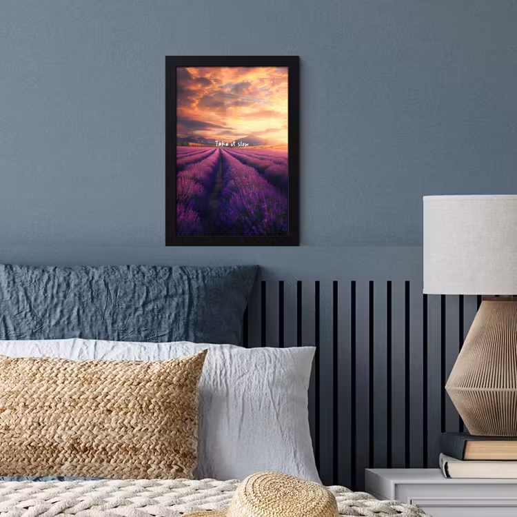 Poster met lijst - Lavendelveld - Quote - Zonsondergang — 4