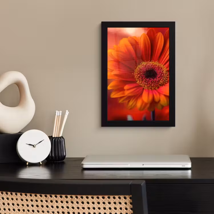 Poster met lijst - Oranje - Gerbera - Intens — 3