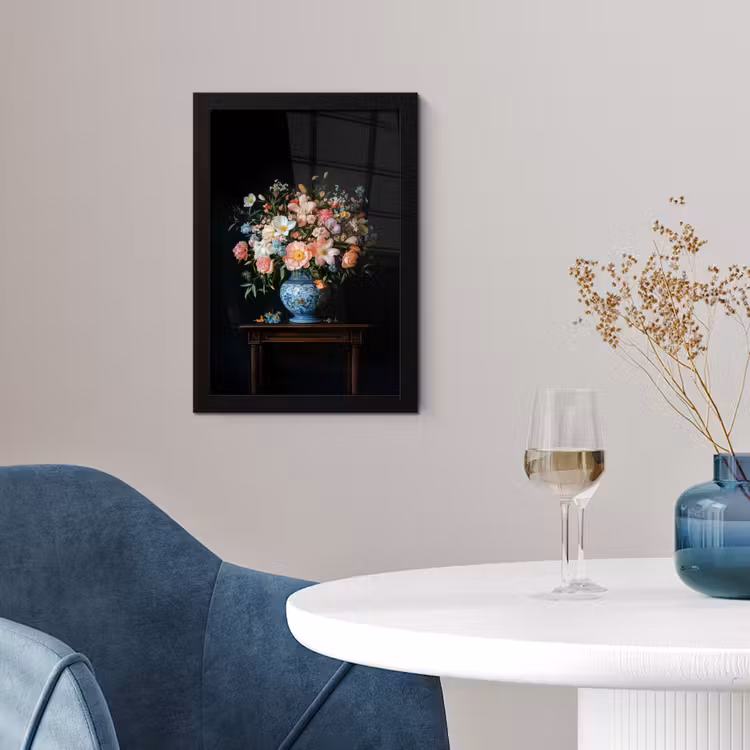 Poster met lijst - Roze - Bloemen - Vaas - Kleuren — 2