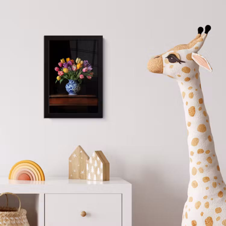 Poster met lijst - Tulpen - Kleuren - Hout - Vaas — 5