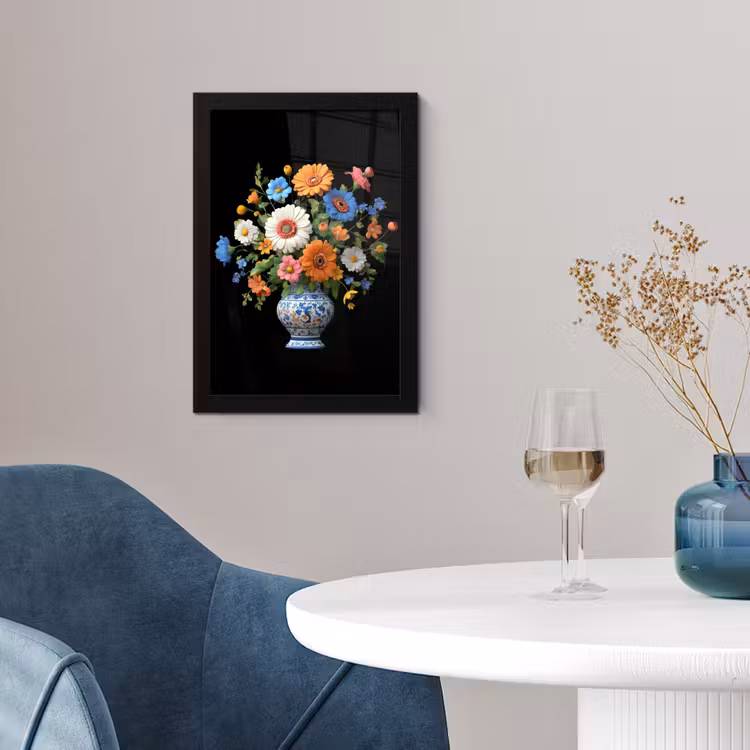Poster met lijst - Vaas - Boeket - Bloemen - Kleur — 2