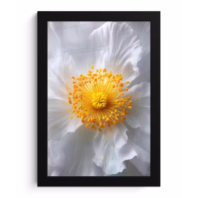 Poster met lijst - Wit - Bloem - Elegant — 1