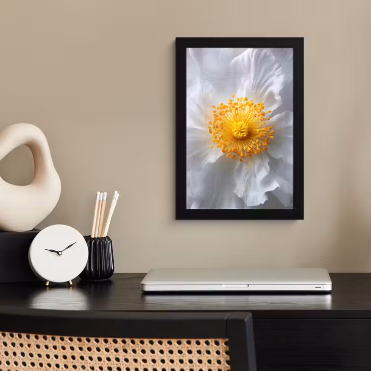 Poster met lijst - Wit - Bloem - Elegant — 3