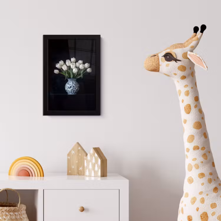 Poster met lijst - Wit - Bloemen - Tulpen - Vaas — 5