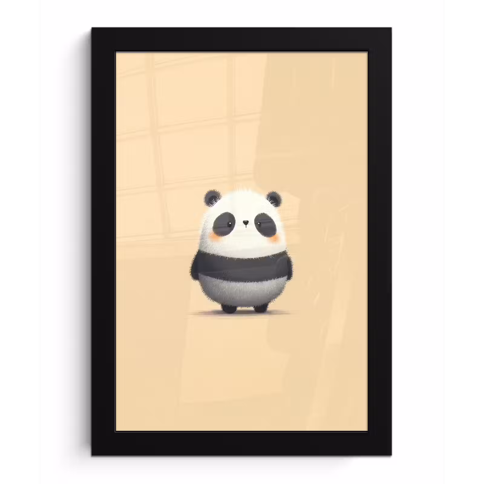 Poster met lijst - Panda - Beige - Minimalistisch — 1