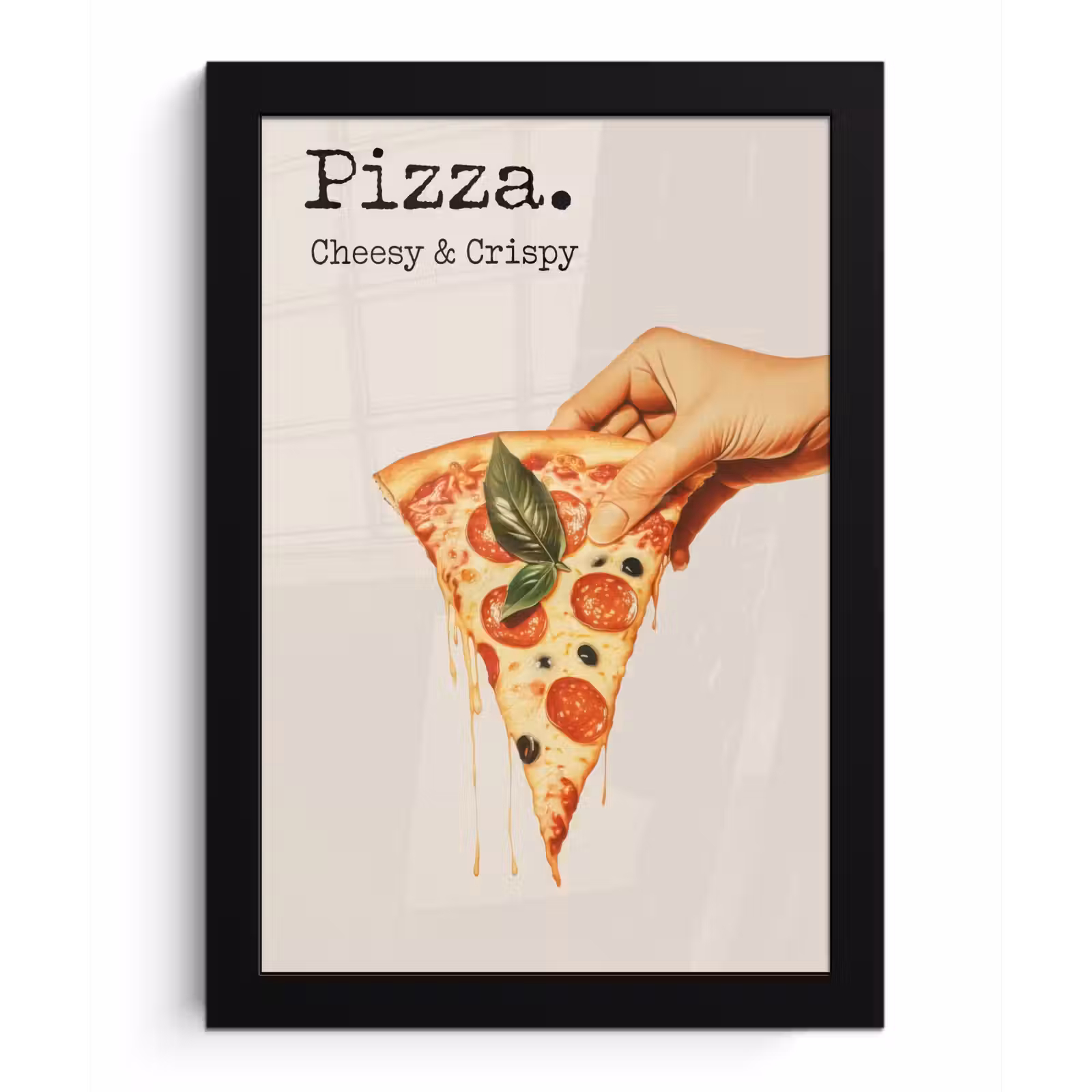 Poster met lijst - Pizza - Kaas - Pepperoni — 1