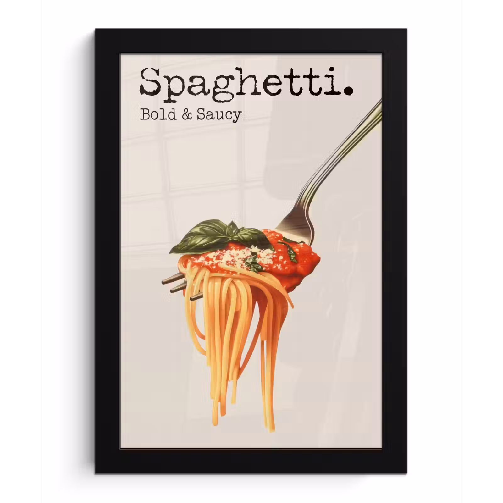 Poster met lijst - Spaghetti - tomatensaus - Parmezaanse kaas — 1